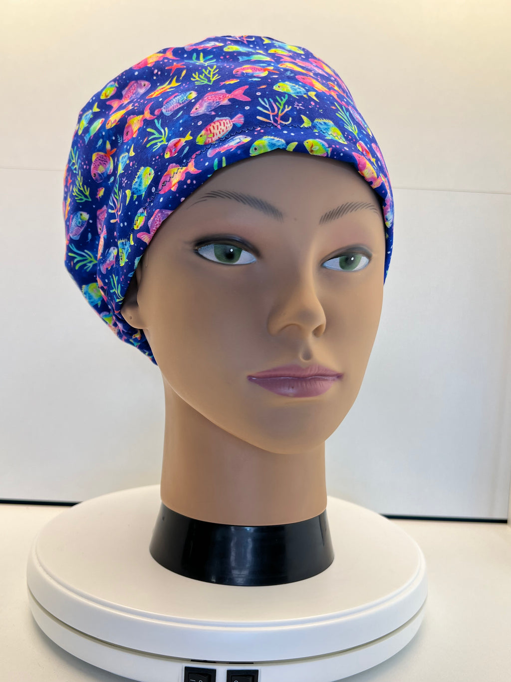 Rainbow Reef 100% Cotton Scrub Cap/Theatre Hat - Optional Satin Lining