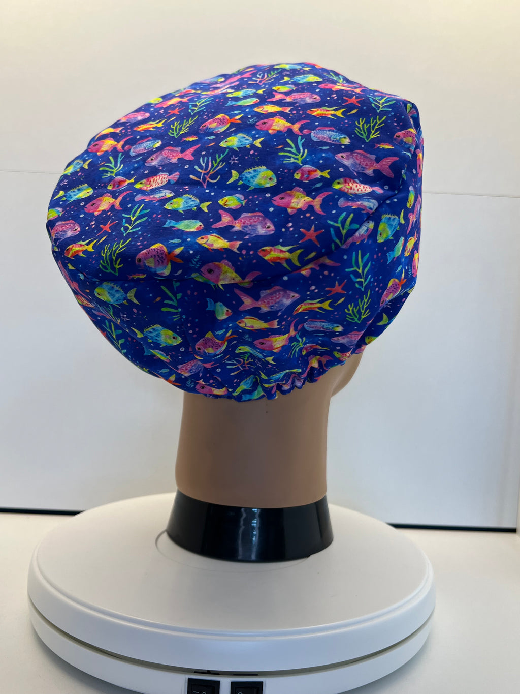 Rainbow Reef 100% Cotton Scrub Cap/Theatre Hat - Optional Satin Lining