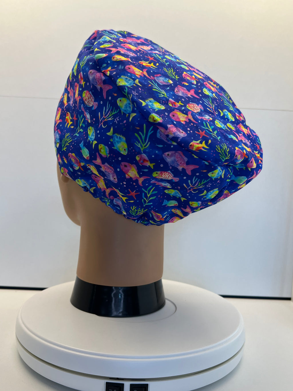 Rainbow Reef 100% Cotton Scrub Cap/Theatre Hat - Optional Satin Lining
