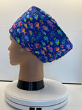 Rainbow Reef 100% Cotton Scrub Cap/Theatre Hat - Optional Satin Lining