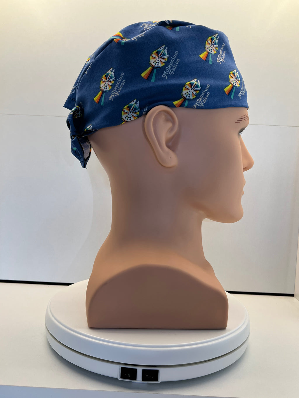 Millenium Falcon Fabric Tie-Back Surgical/Theatre Scrub Hat/Cap. UK Handmade