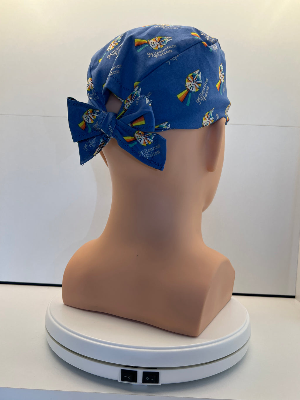 Millenium Falcon Fabric Tie-Back Surgical/Theatre Scrub Hat/Cap. UK Handmade