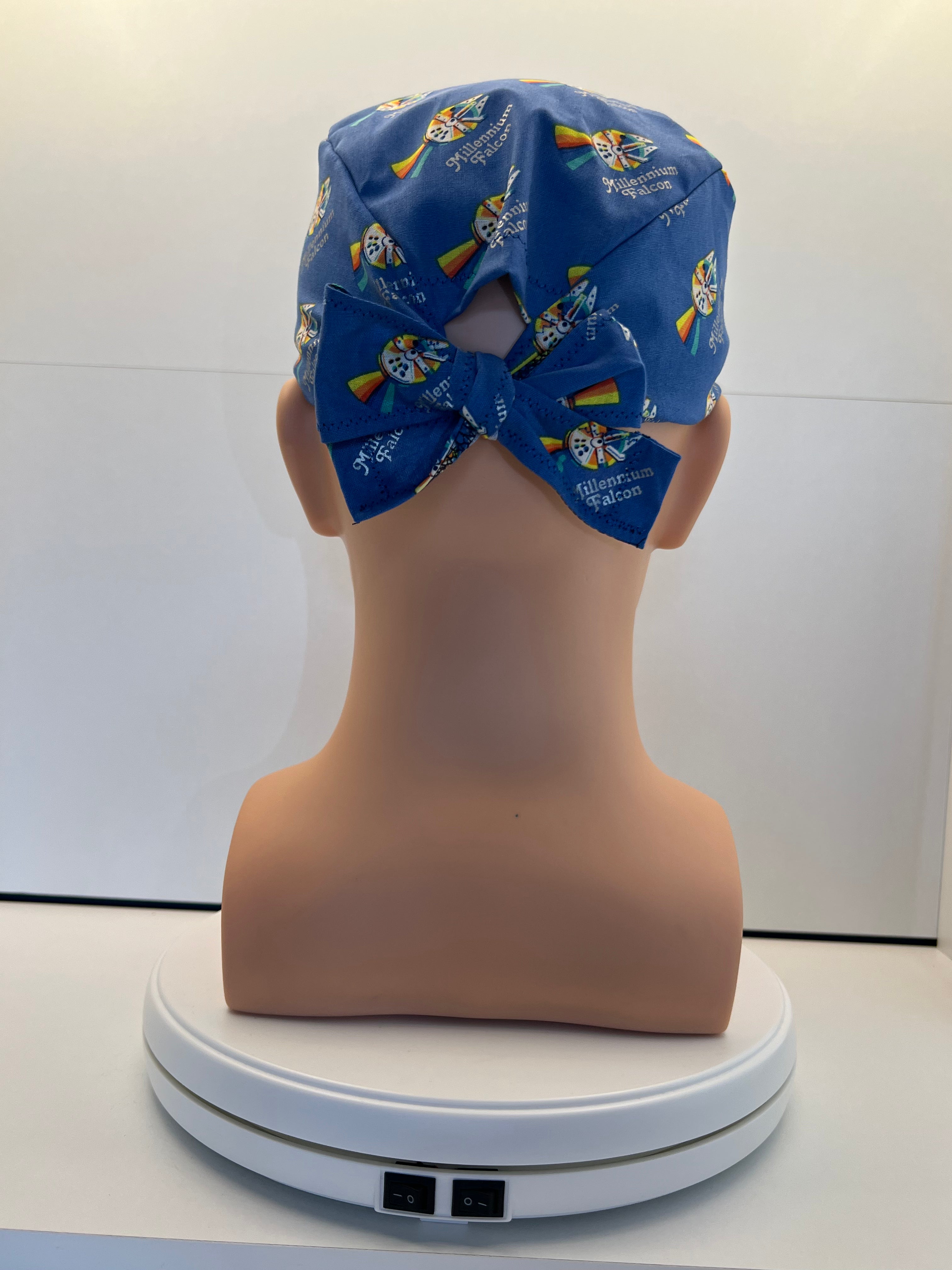 Millenium Falcon Fabric Tie-Back Surgical/Theatre Scrub Hat/Cap. UK Handmade