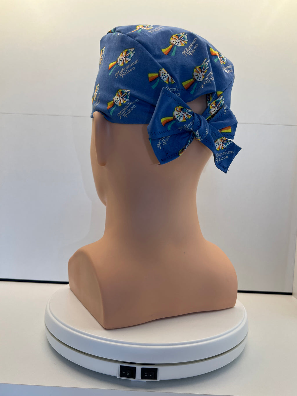 Millenium Falcon Fabric Tie-Back Surgical/Theatre Scrub Hat/Cap. UK Handmade