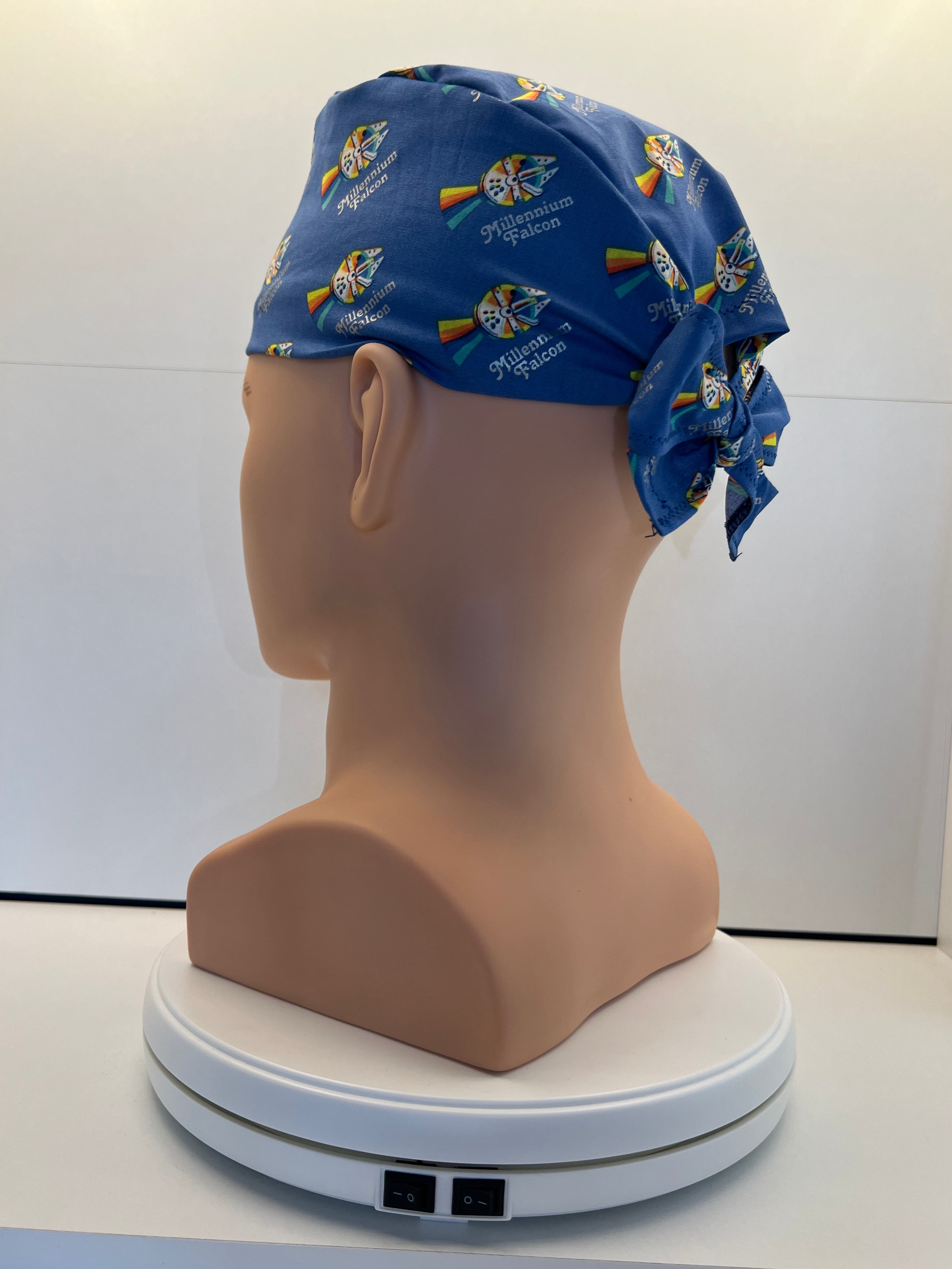 Millenium Falcon Fabric Tie-Back Surgical/Theatre Scrub Hat/Cap. UK Handmade