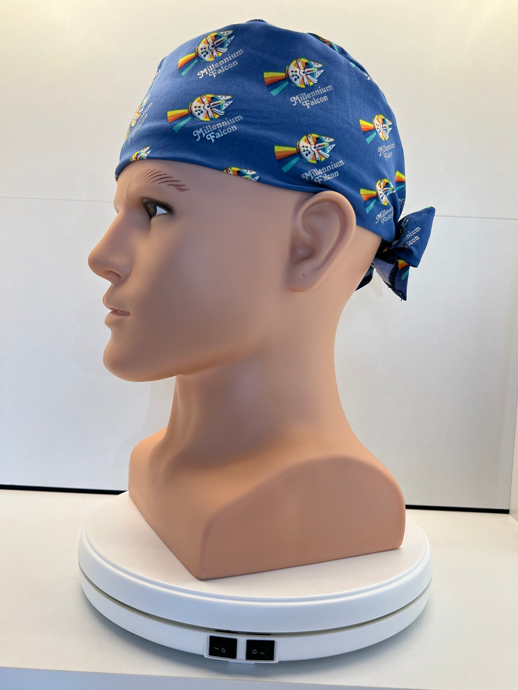 Millenium Falcon Fabric Tie-Back Surgical/Theatre Scrub Hat/Cap. UK Handmade