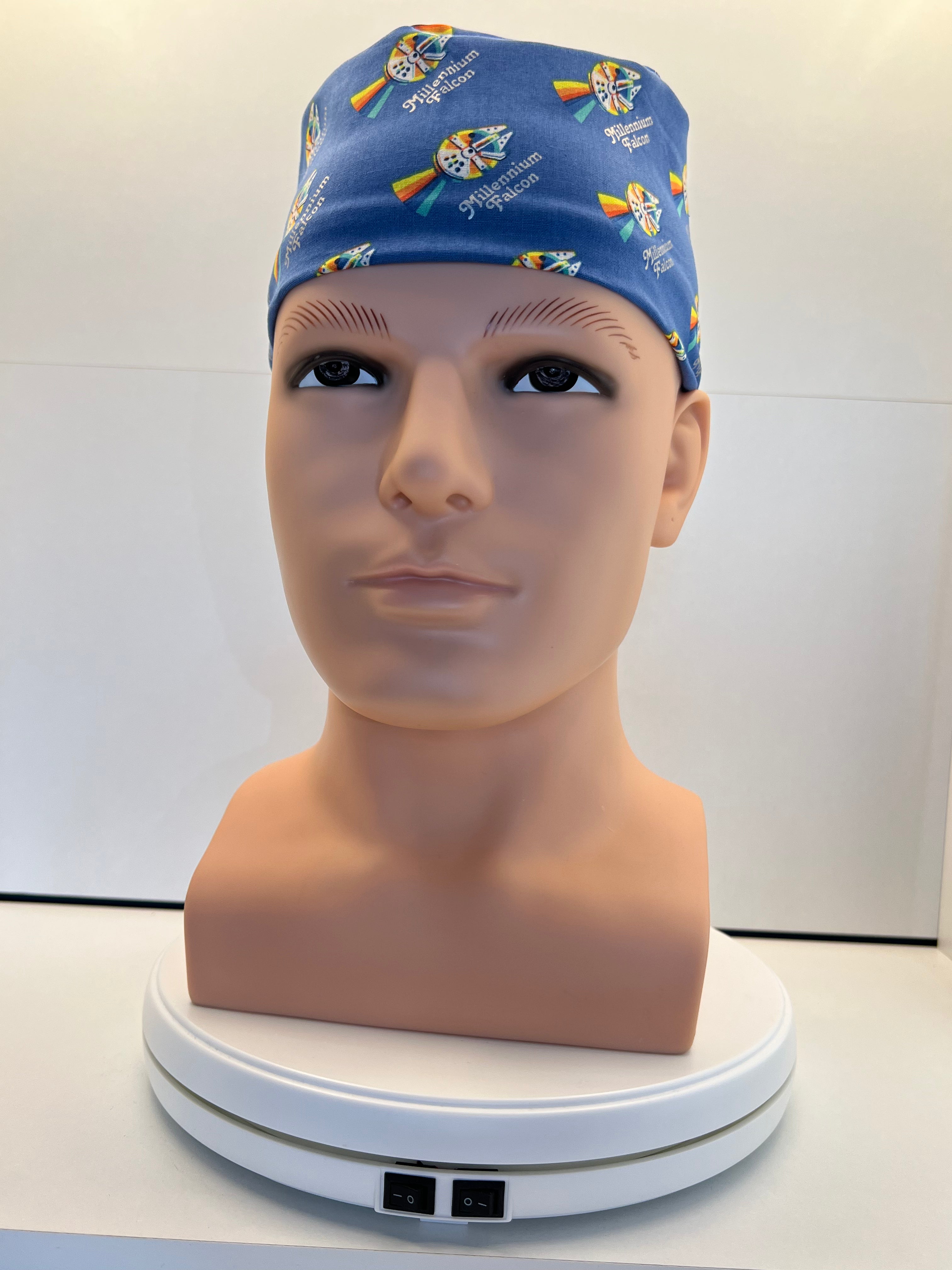 Millenium Falcon Fabric Tie-Back Surgical/Theatre Scrub Hat/Cap. UK Handmade