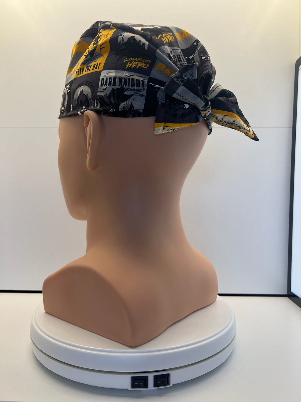 Dark Knight Batman 100% Cotton Tie-Back Surgical/Theatre Scrub Hat/Cap. UK Handmade.