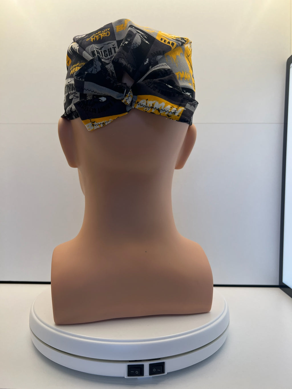 Dark Knight Batman 100% Cotton Tie-Back Surgical/Theatre Scrub Hat/Cap. UK Handmade.