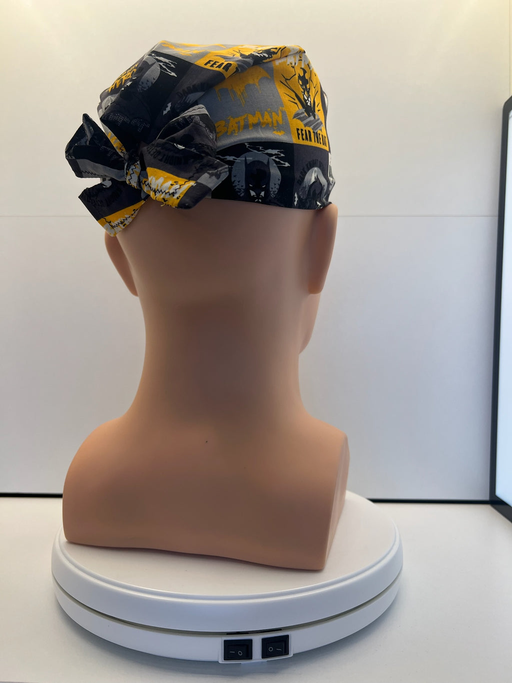 Dark Knight Batman 100% Cotton Tie-Back Surgical/Theatre Scrub Hat/Cap. UK Handmade.