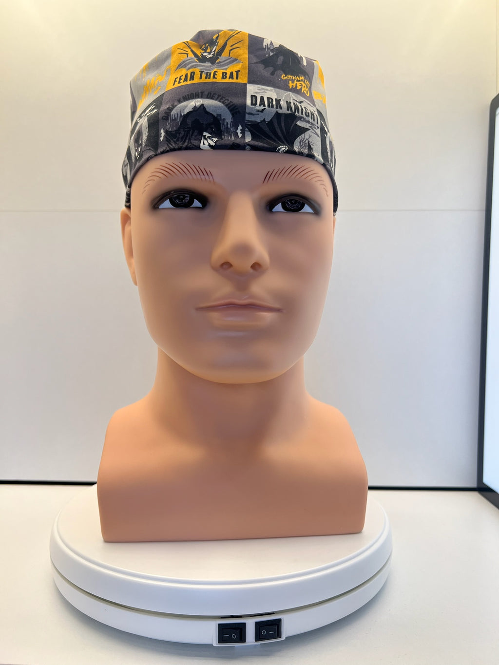 Dark Knight Batman 100% Cotton Tie-Back Surgical/Theatre Scrub Hat/Cap. UK Handmade.