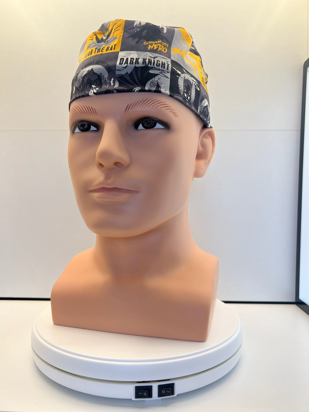 Dark Knight Batman 100% Cotton Tie-Back Surgical/Theatre Scrub Hat/Cap. UK Handmade.