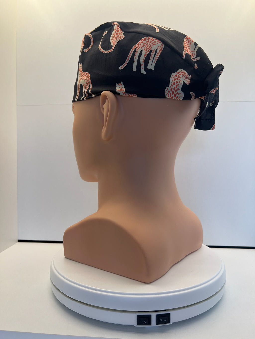 Shadow Cats Cotton Fabric tie-back theatre scrub cap / hat. UK handmade