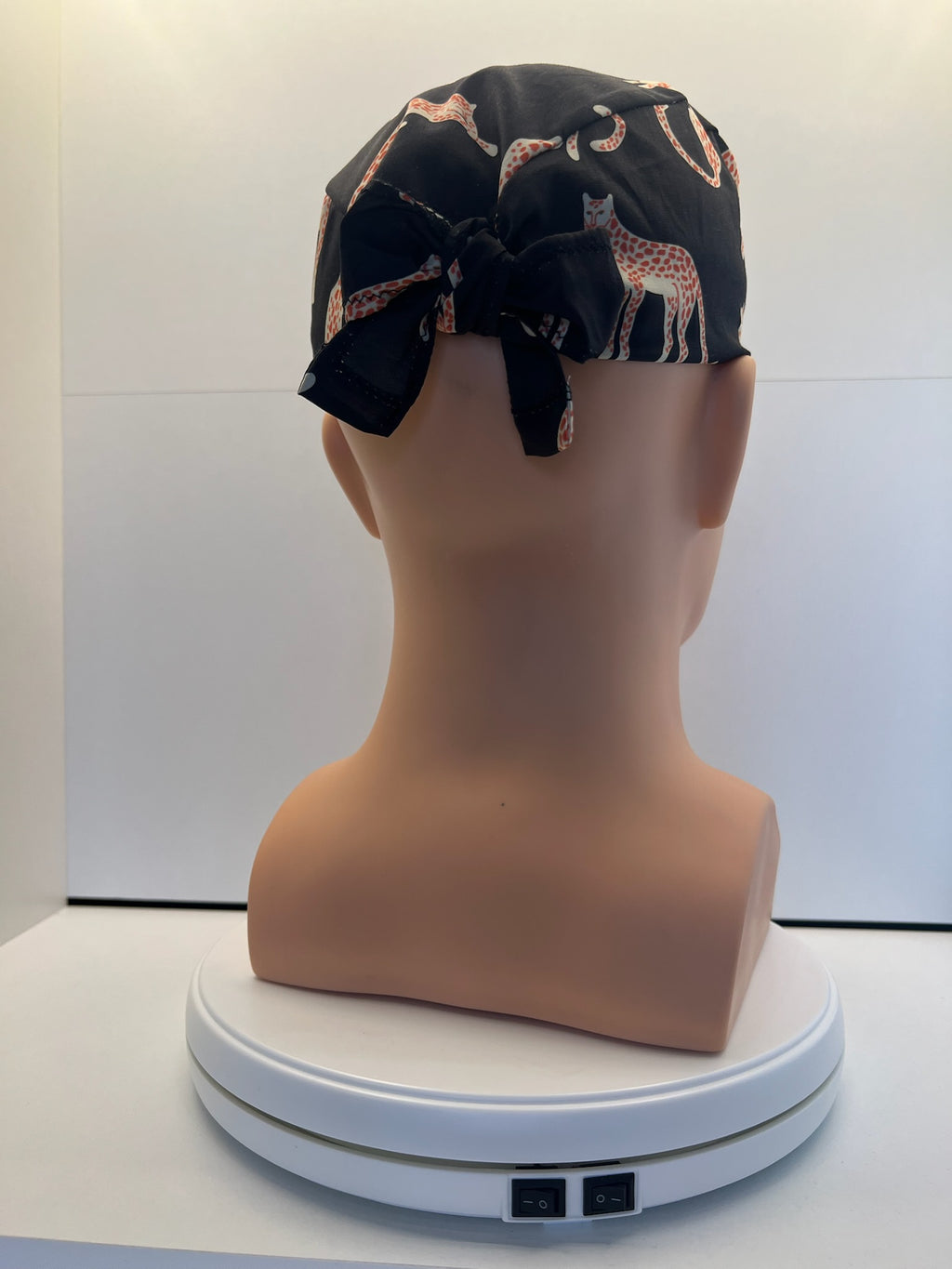 Shadow Cats Cotton Fabric tie-back theatre scrub cap / hat. UK handmade