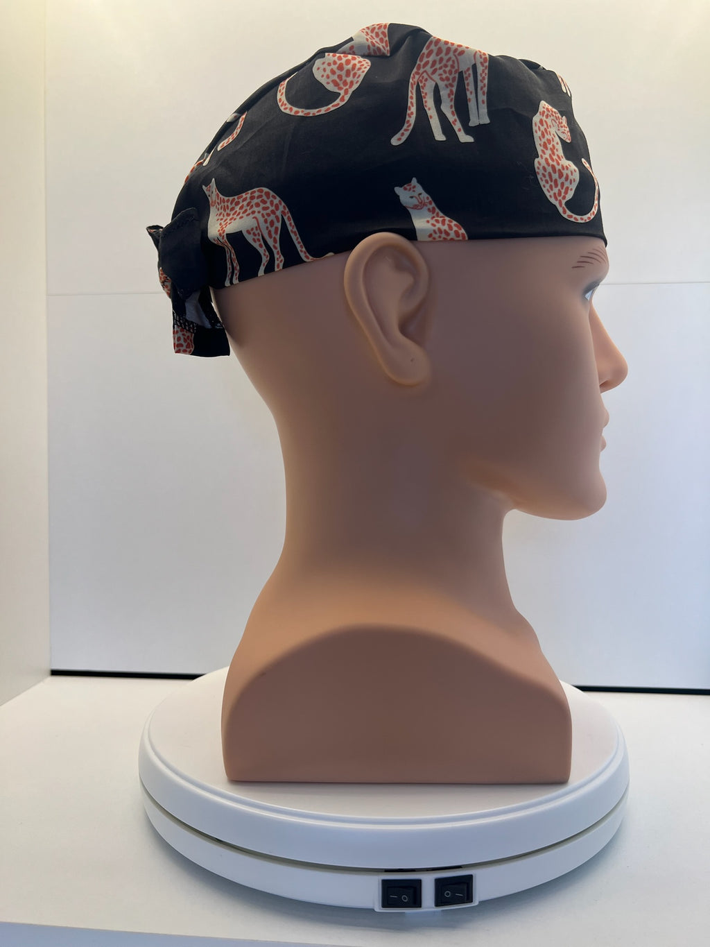 Shadow Cats Cotton Fabric tie-back theatre scrub cap / hat. UK handmade