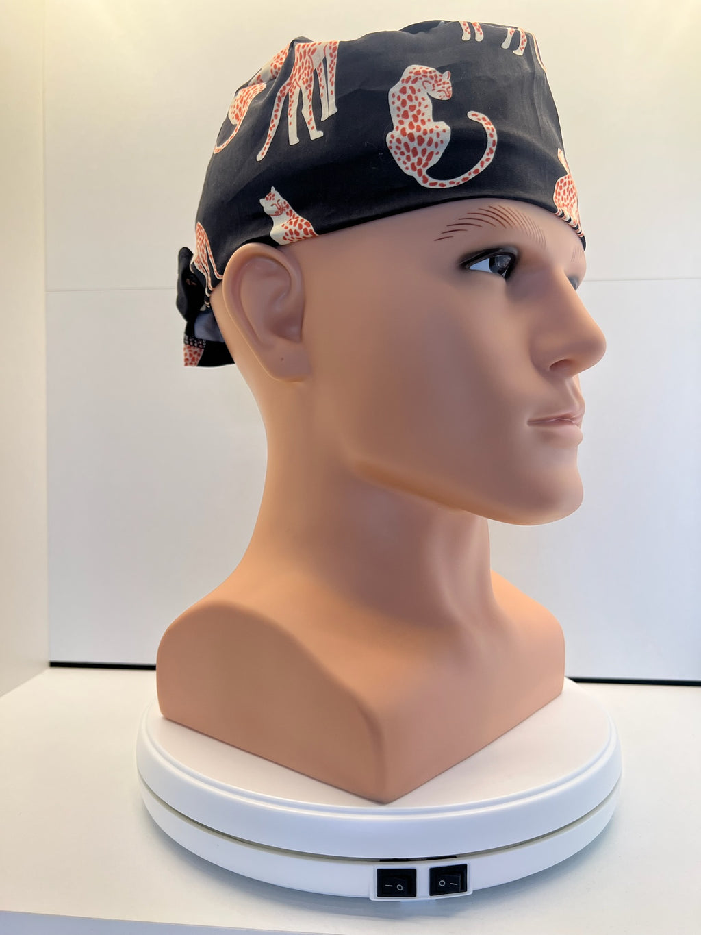 Shadow Cats Cotton Fabric tie-back theatre scrub cap / hat. UK handmade