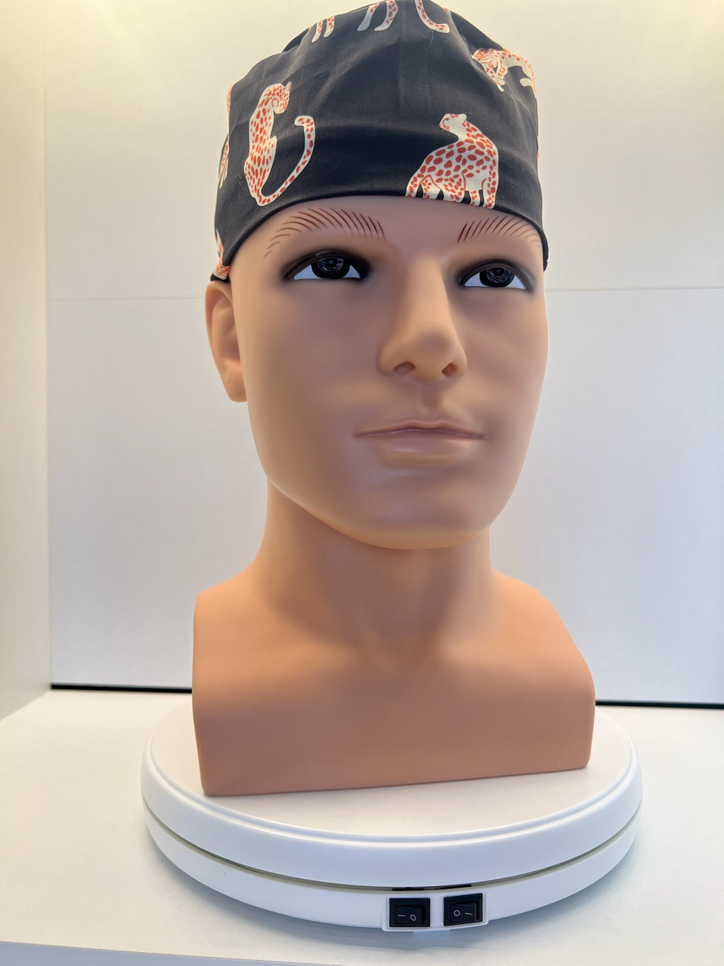 Shadow Cats Cotton Fabric tie-back theatre scrub cap / hat. UK handmade