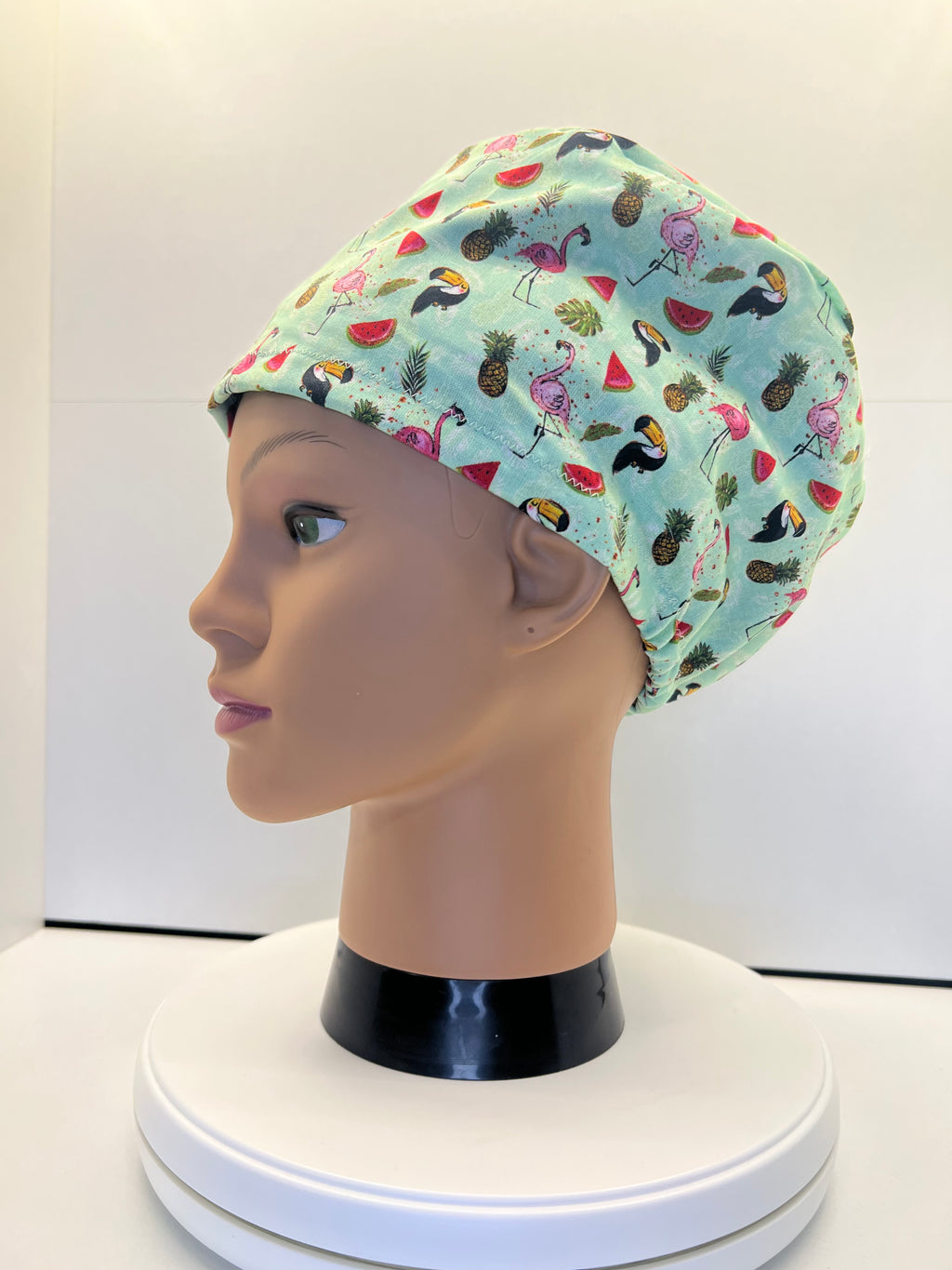 Tropical Escape 100% Cotton Theatre Hat/Scrub Cap - Optional Satin Lining