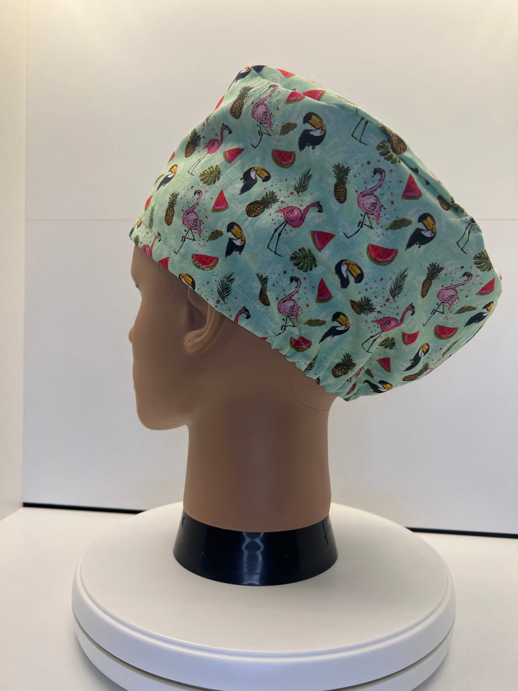 Tropical Escape 100% Cotton Theatre Hat/Scrub Cap - Optional Satin Lining