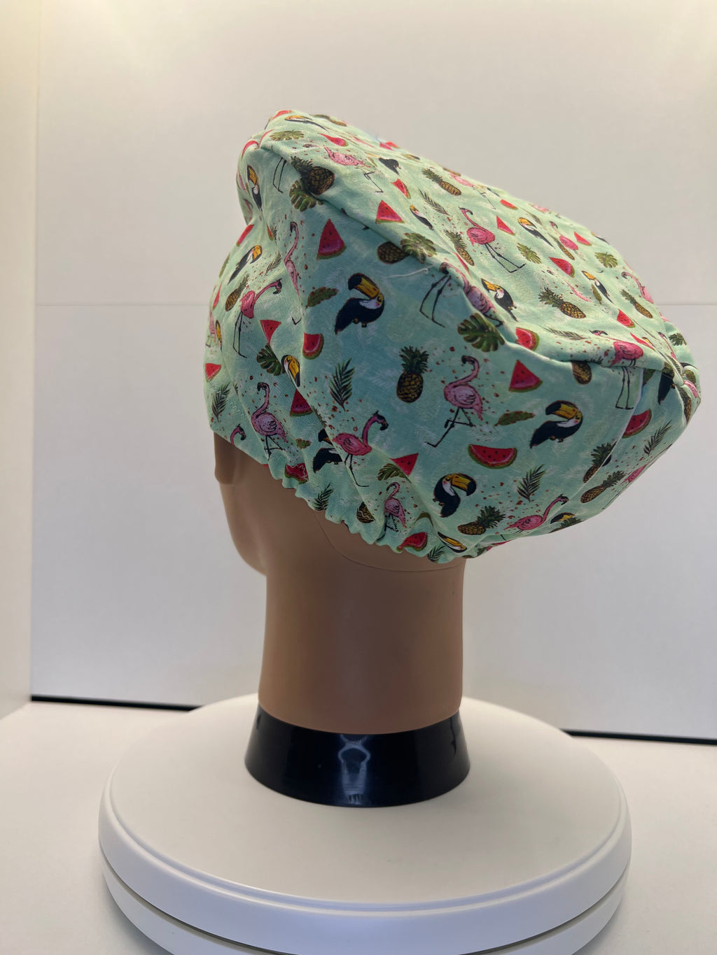 Tropical Escape 100% Cotton Theatre Hat/Scrub Cap - Optional Satin Lining