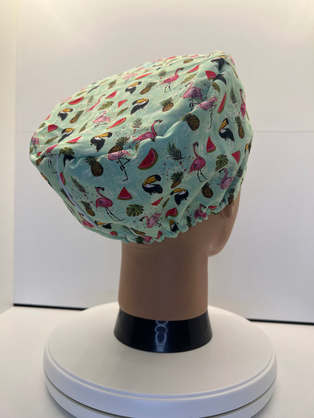 Tropical Escape 100% Cotton Theatre Hat/Scrub Cap - Optional Satin Lining