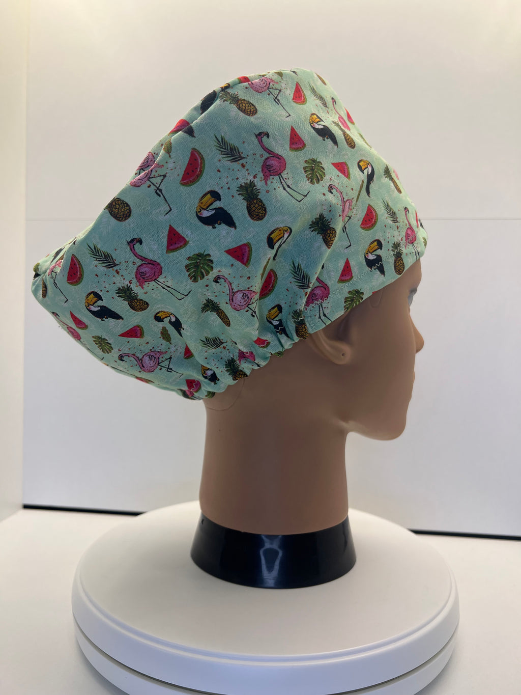 Tropical Escape 100% Cotton Theatre Hat/Scrub Cap - Optional Satin Lining