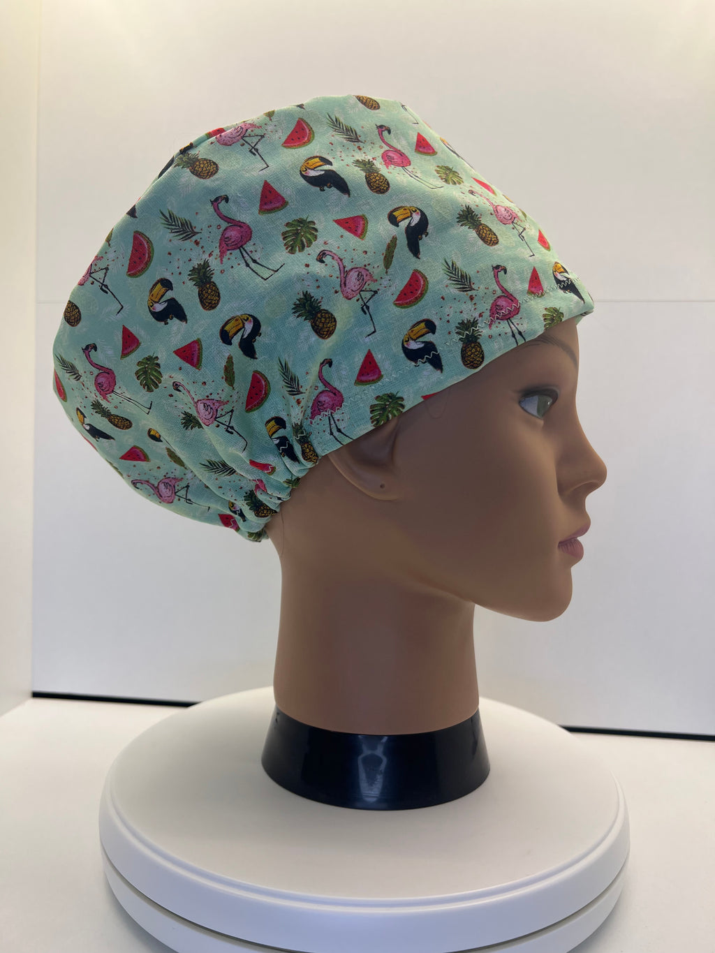 Tropical Escape 100% Cotton Theatre Hat/Scrub Cap - Optional Satin Lining