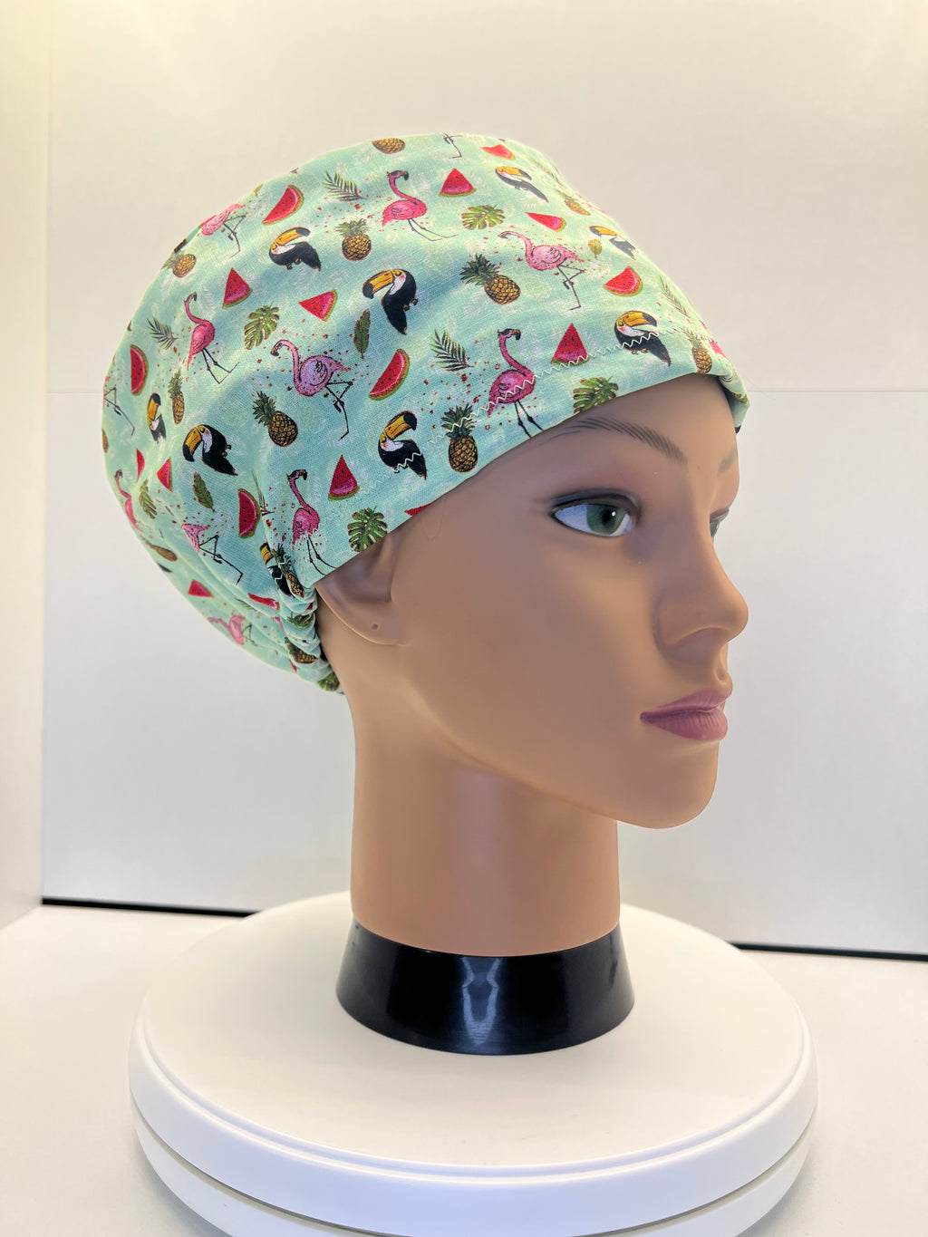 Tropical Escape 100% Cotton Theatre Hat/Scrub Cap - Optional Satin Lining