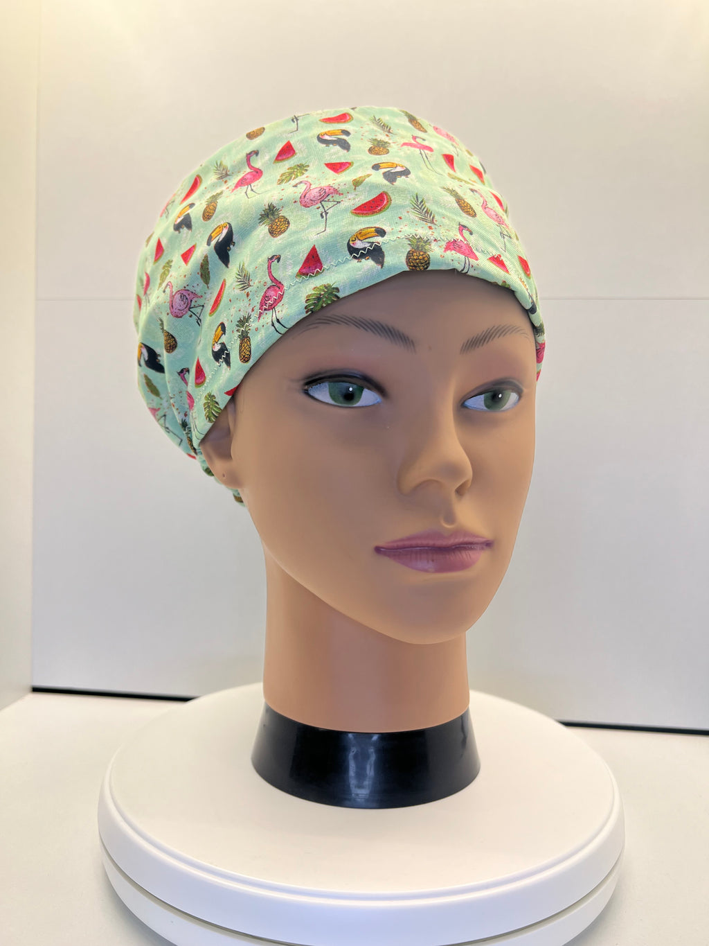 Tropical Escape 100% Cotton Theatre Hat/Scrub Cap - Optional Satin Lining