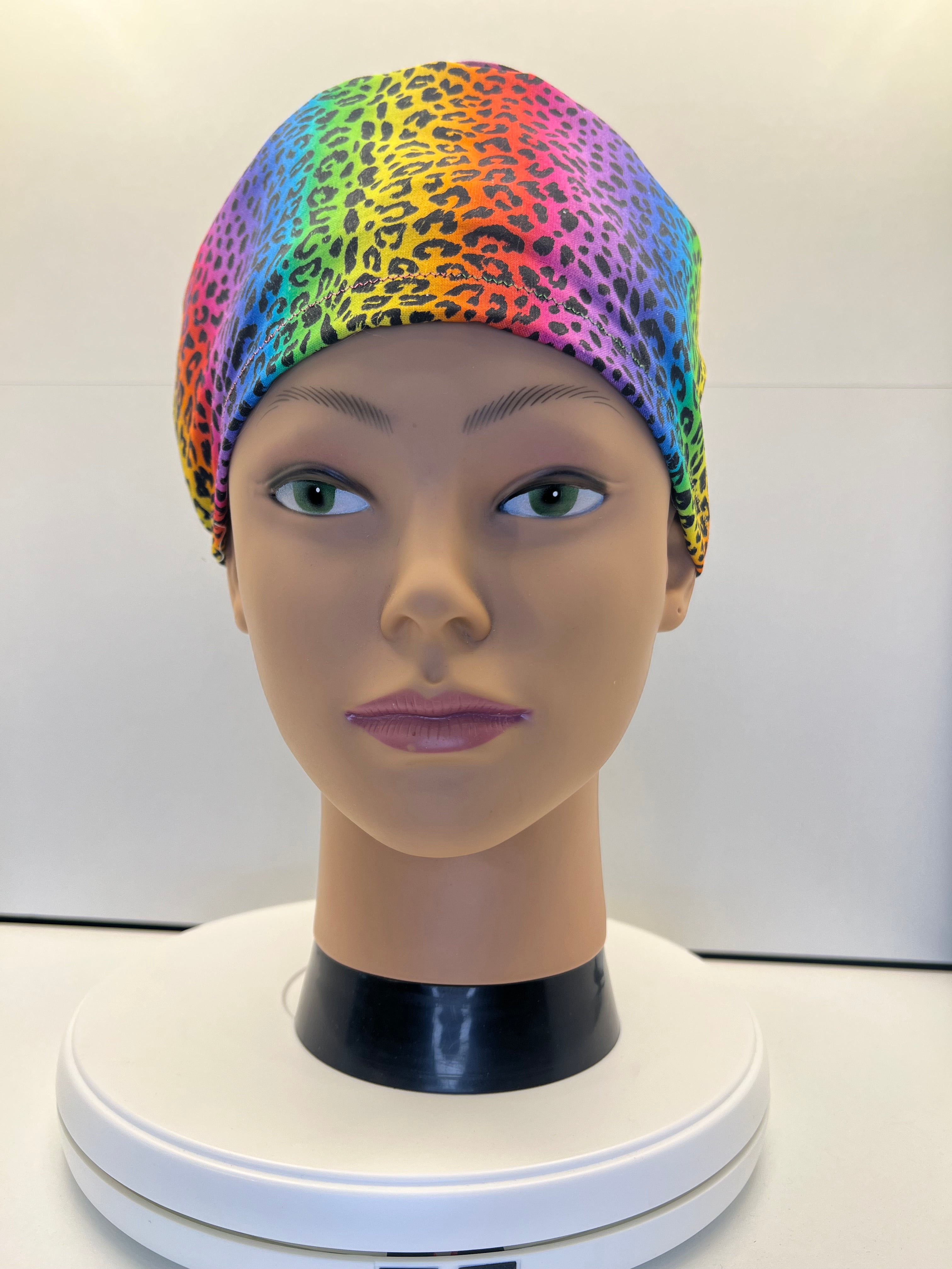 Leopard Love 100% Cotton Scrub Cap/Theatre Hat - UK Handmade