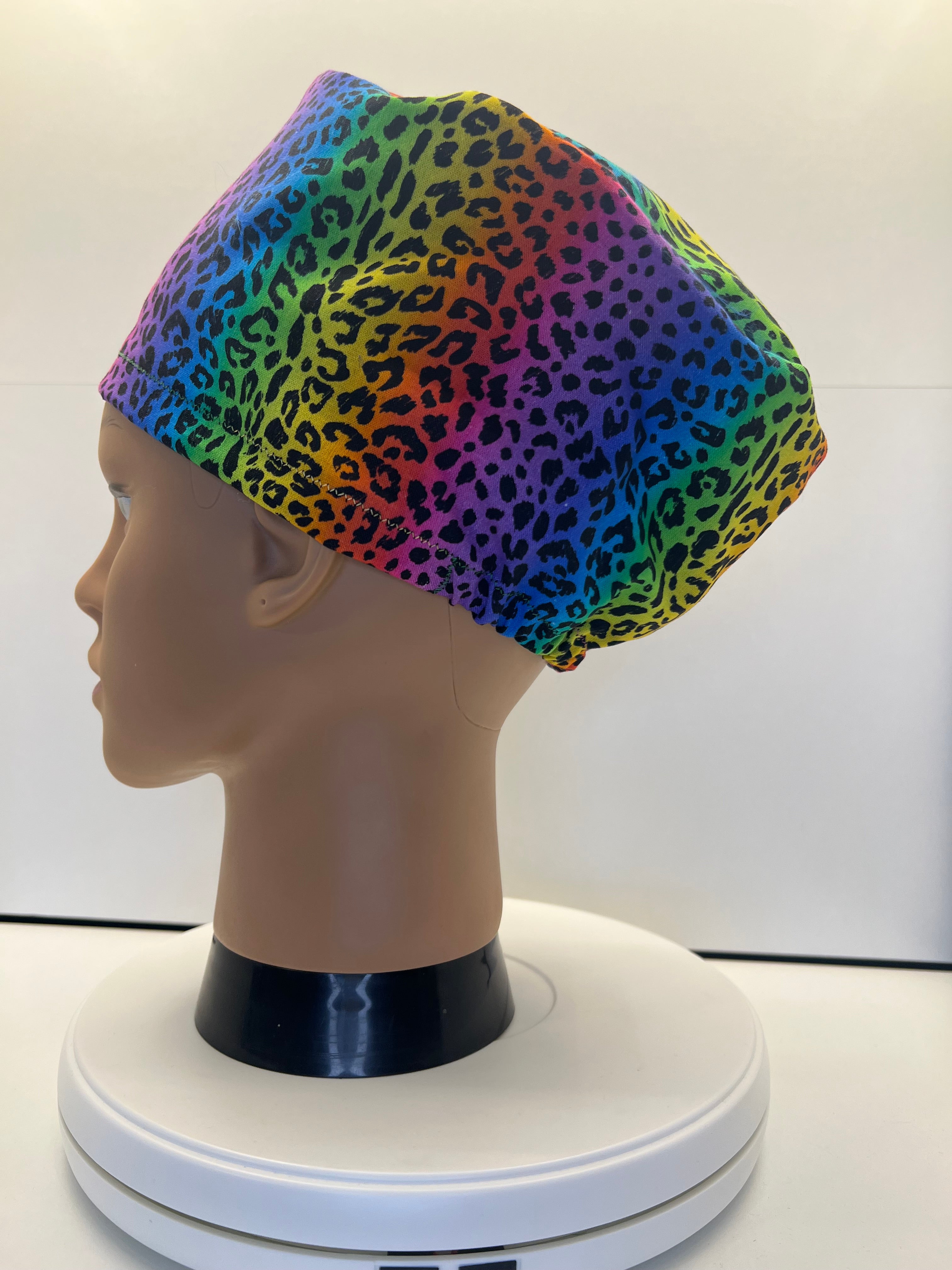 Leopard Love 100% Cotton Scrub Cap/Theatre Hat - UK Handmade