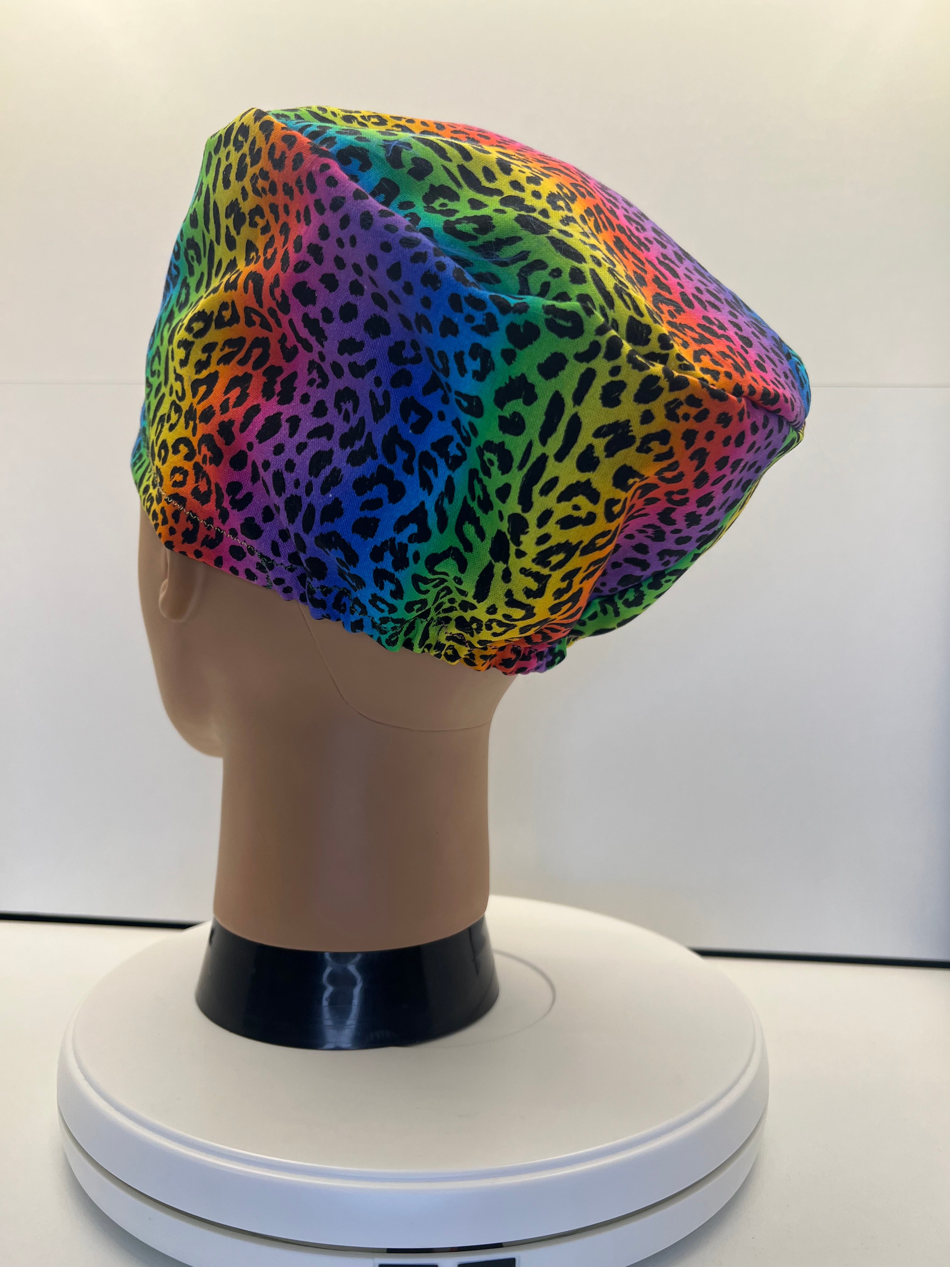 Leopard Love 100% Cotton Scrub Cap/Theatre Hat - UK Handmade