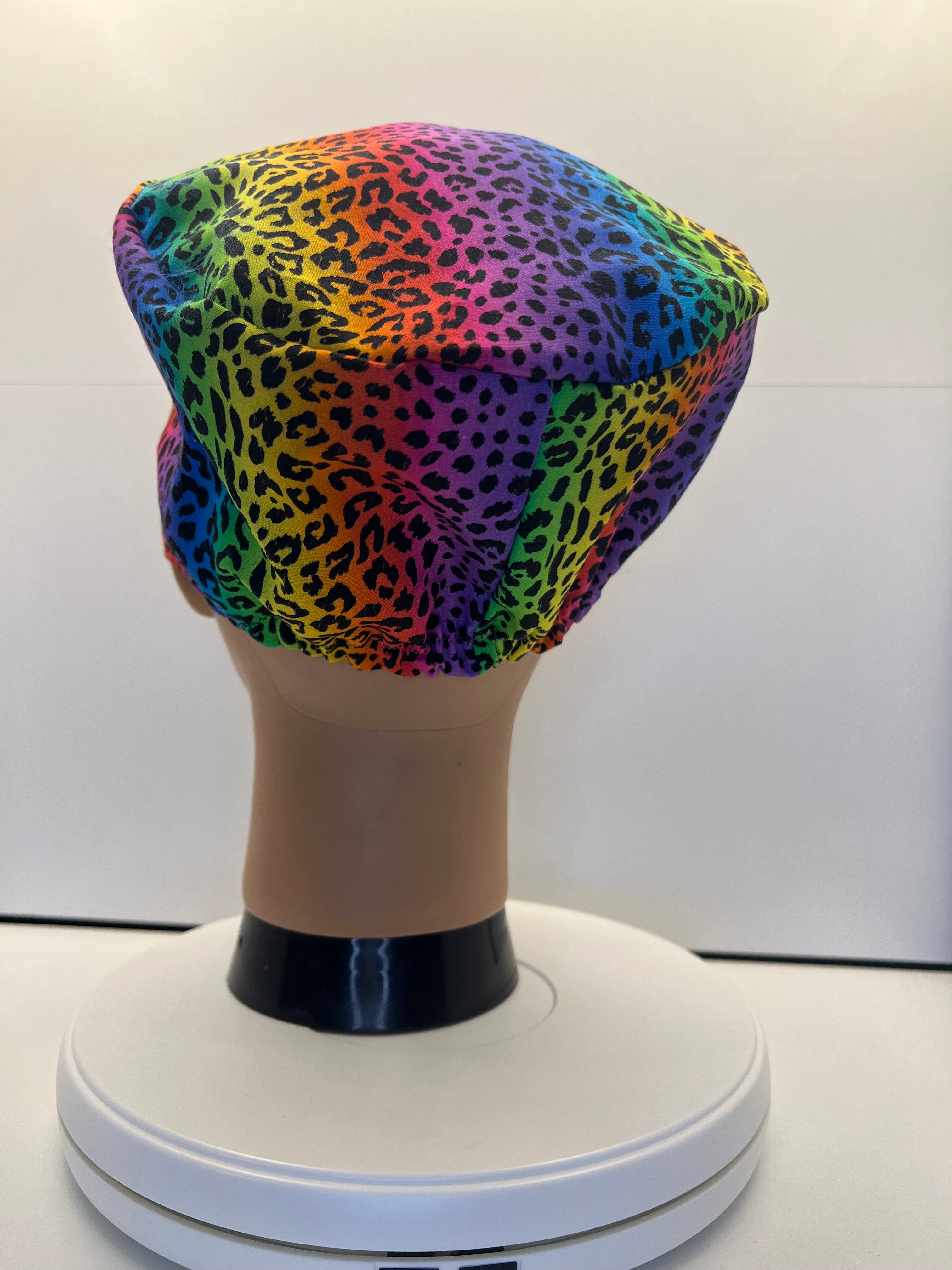 Leopard Love 100% Cotton Scrub Cap/Theatre Hat - UK Handmade
