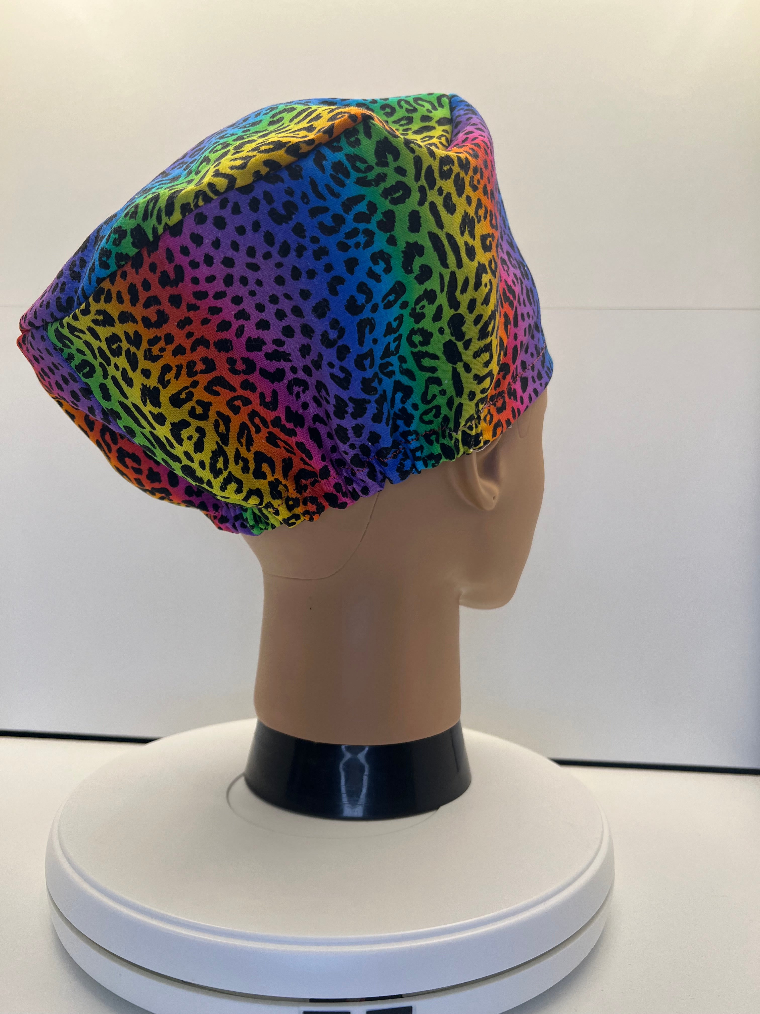 Leopard Love 100% Cotton Scrub Cap/Theatre Hat - UK Handmade