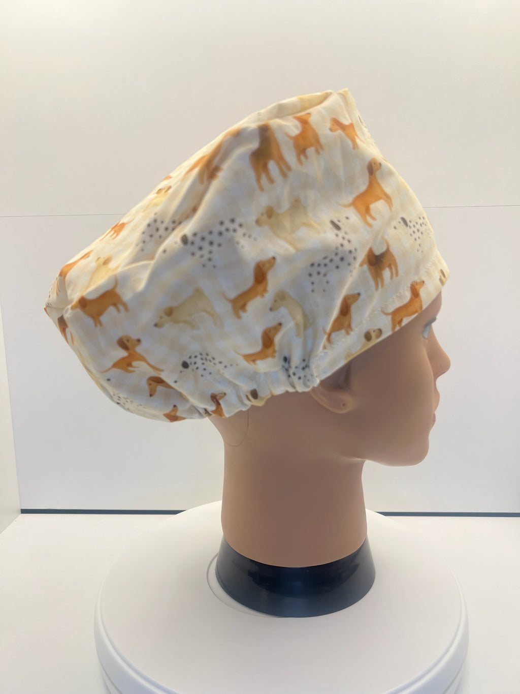 Playful Pups Cotton Theatre Scrub Hat/Cap, Optional Satin Lining