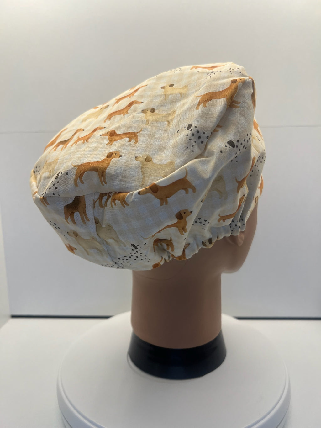 Playful Pups Cotton Theatre Scrub Hat/Cap, Optional Satin Lining