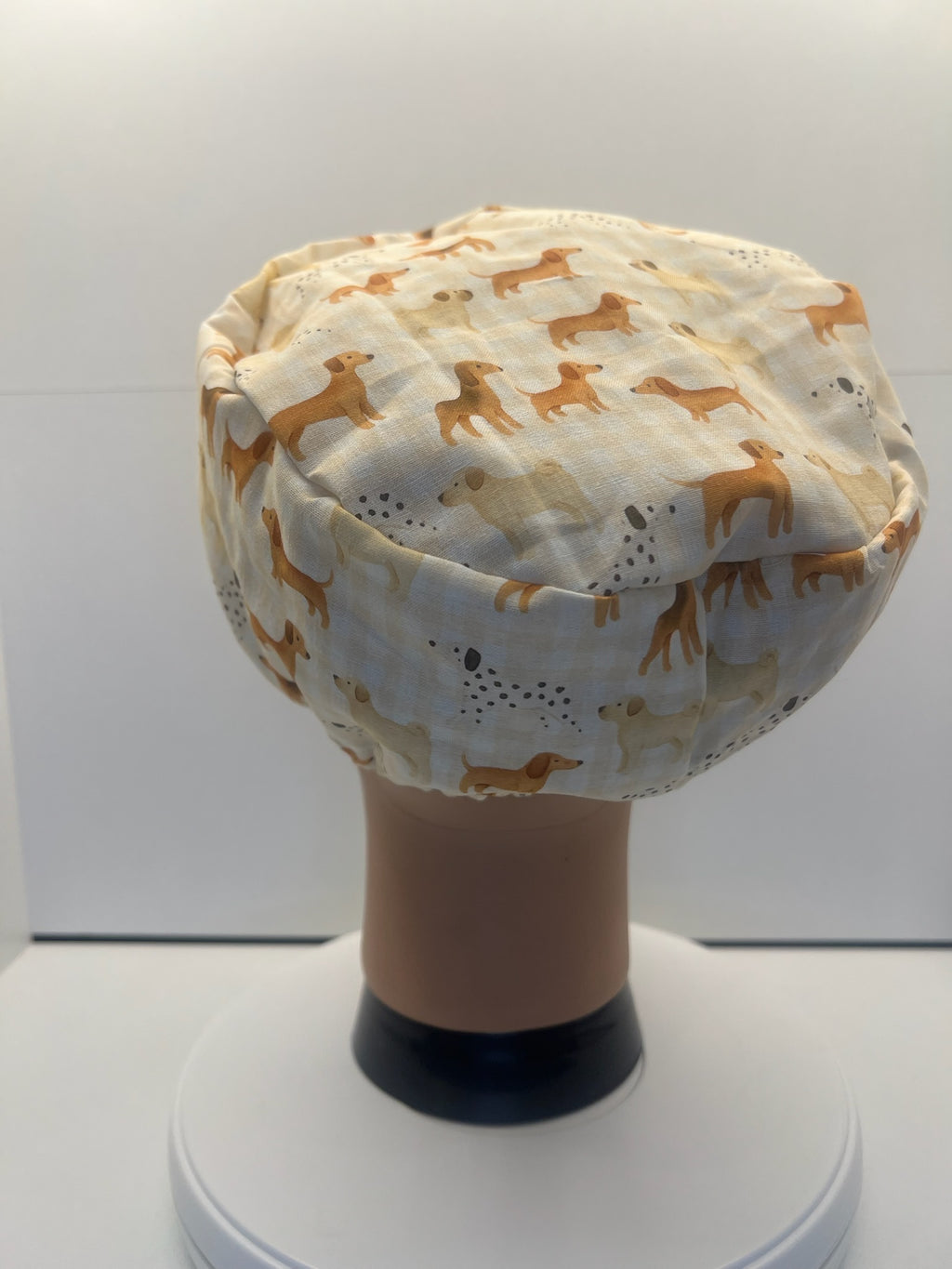 Playful Pups Cotton Theatre Scrub Hat/Cap, Optional Satin Lining