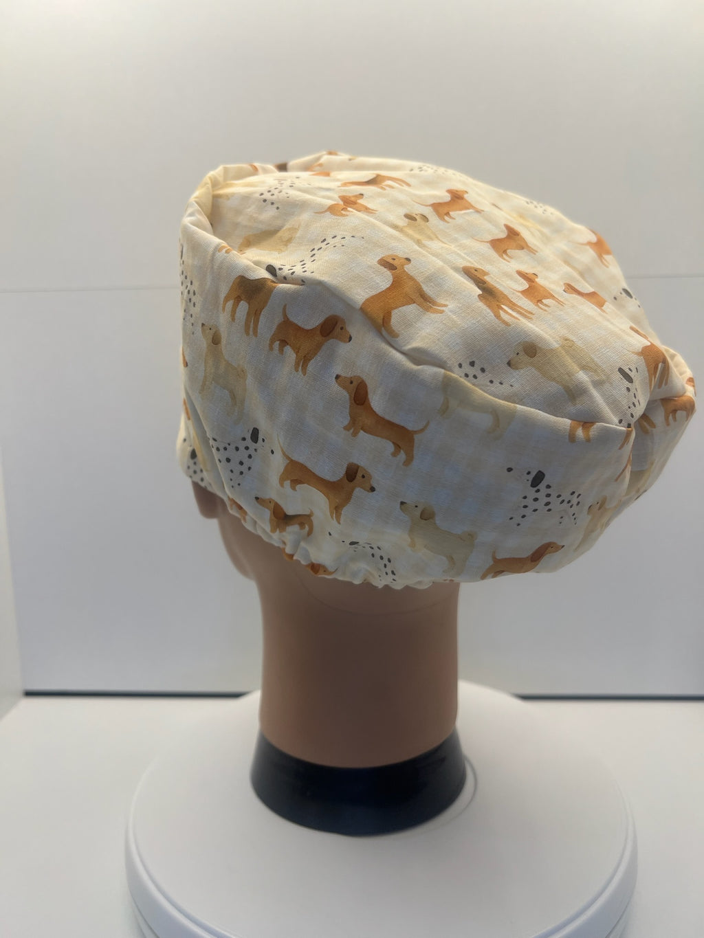 Playful Pups Cotton Theatre Scrub Hat/Cap, Optional Satin Lining