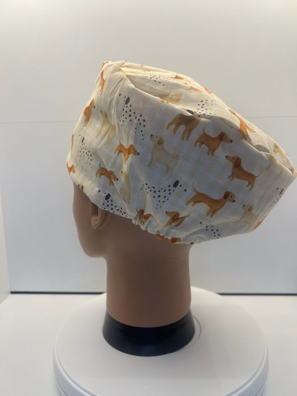 Playful Pups Cotton Theatre Scrub Hat/Cap, Optional Satin Lining