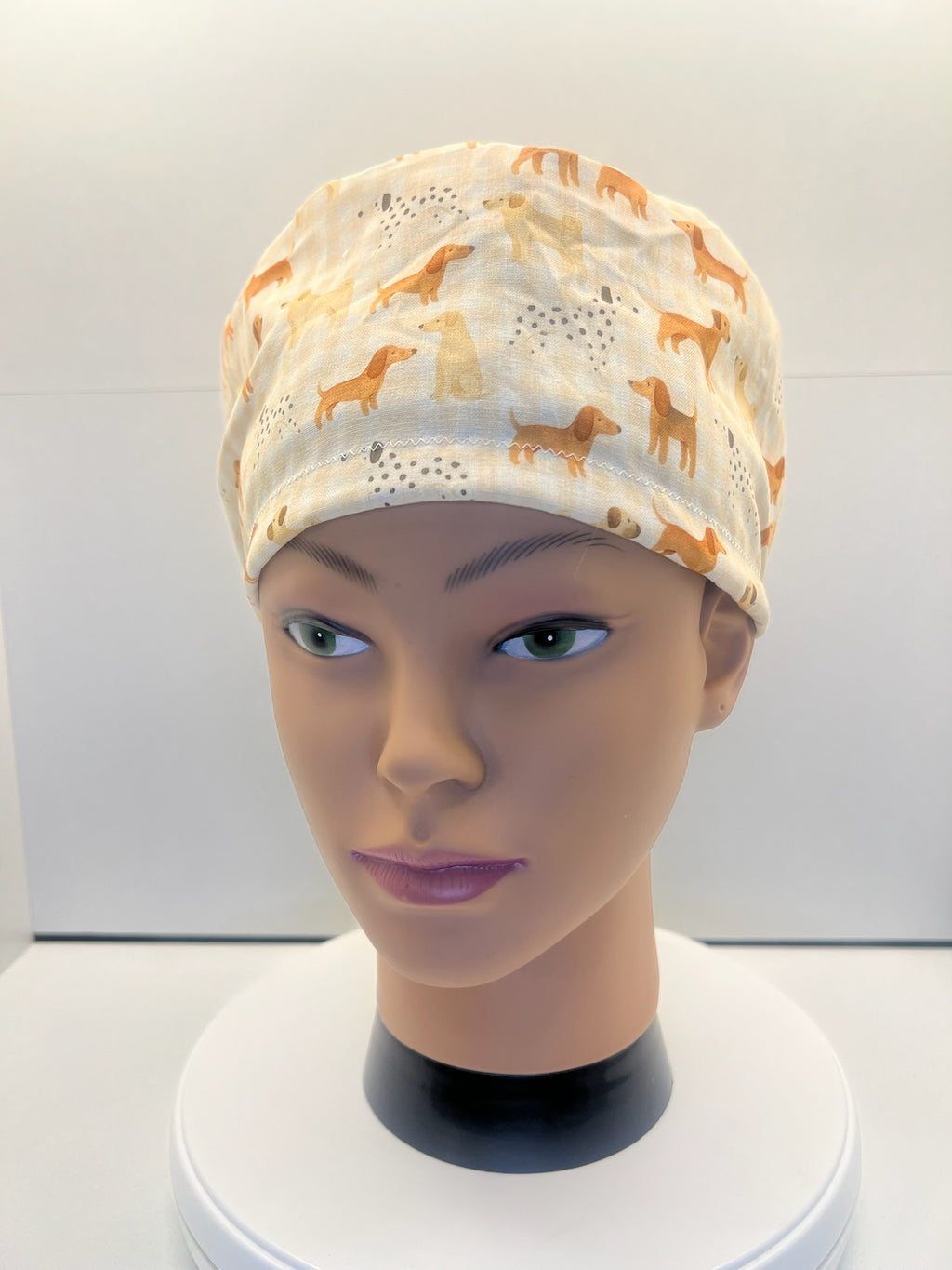Playful Pups Cotton Theatre Scrub Hat/Cap, Optional Satin Lining