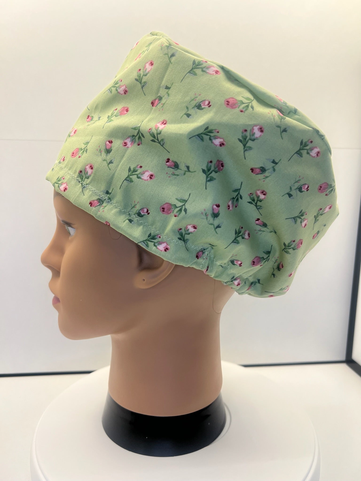 Rosebud Bliss 100% Cotton Scrub Cap/Theatre Hat - UK Handmade