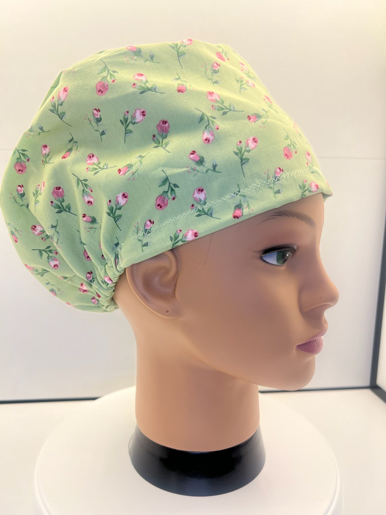 Rosebud Bliss 100% Cotton Scrub Cap/Theatre Hat - UK Handmade