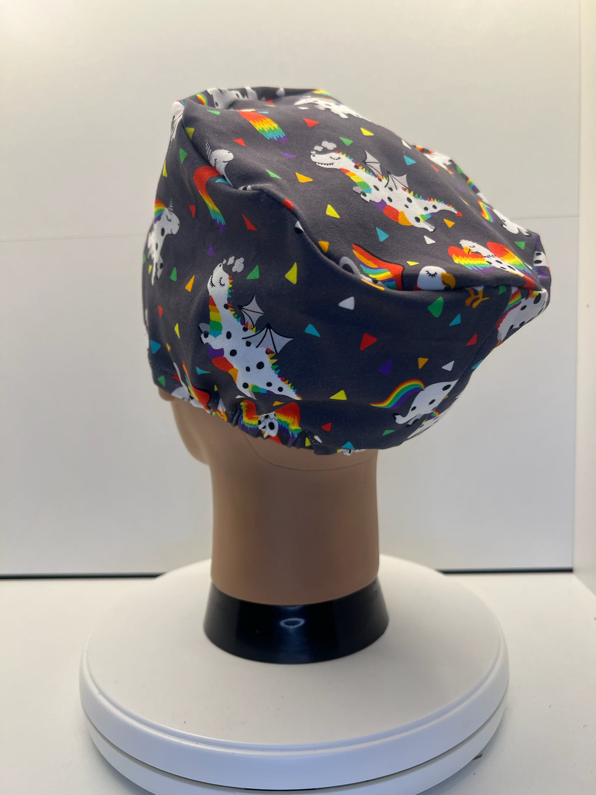 Mythical Menagerie Jersey Cotton Theatre Scrub Hat/ Cap.  Standard & Large Size.