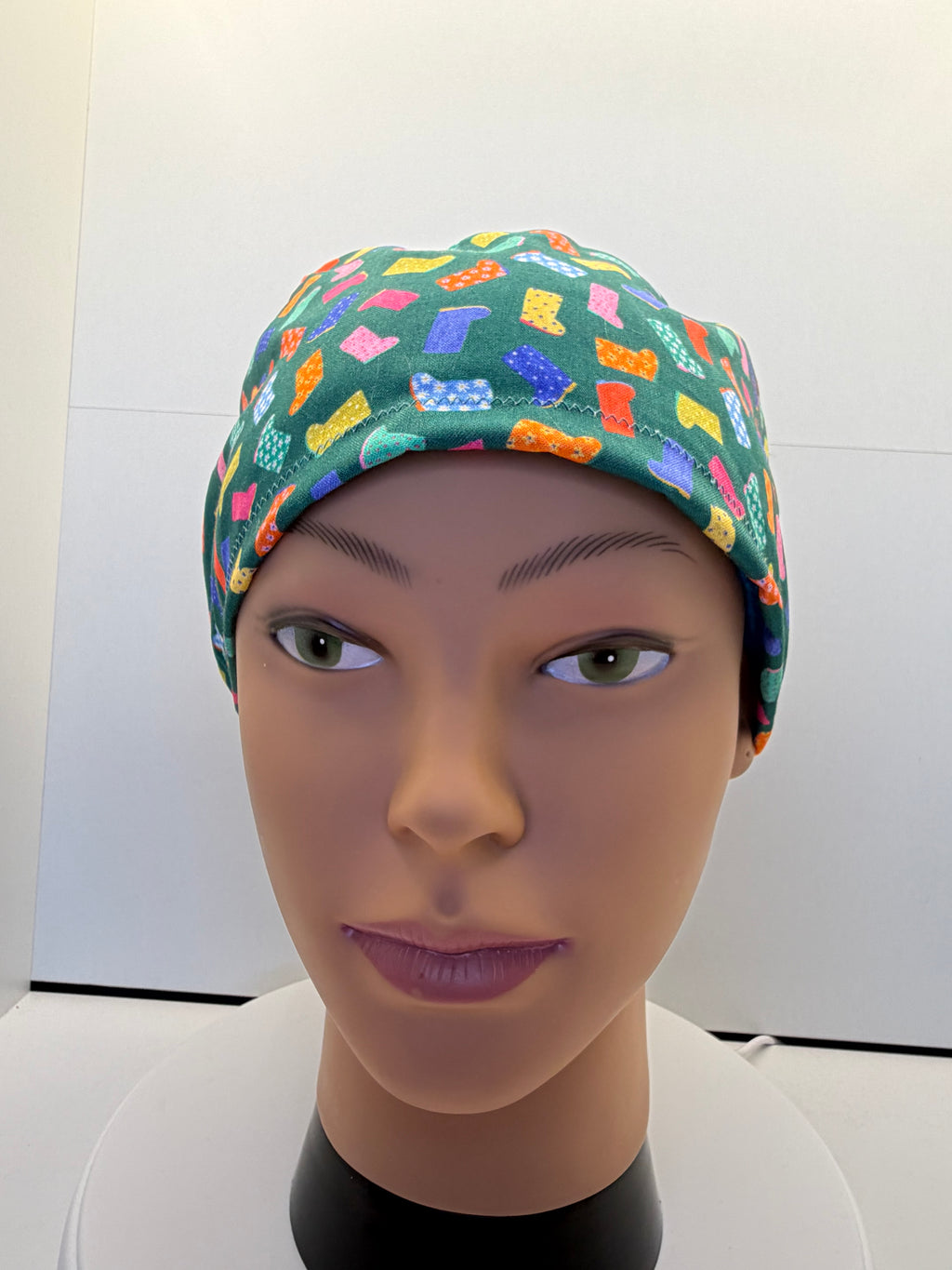 Rainbow Wellies 100% Cotton Scrub Cap/Theatre Hat - UK Handmade