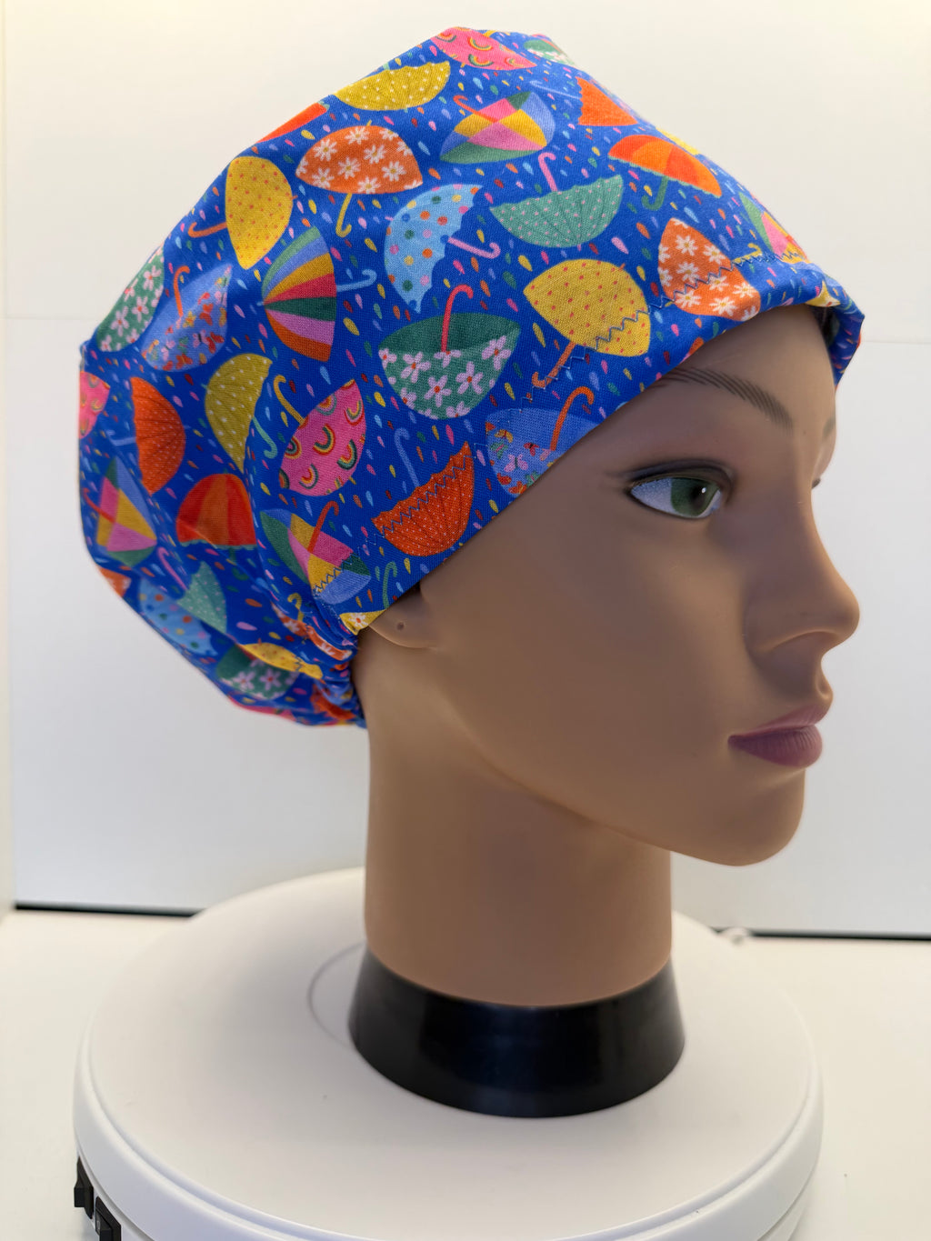 April Showers 100% Cotton Scrub Cap/Theatre Hat - UK Handmade