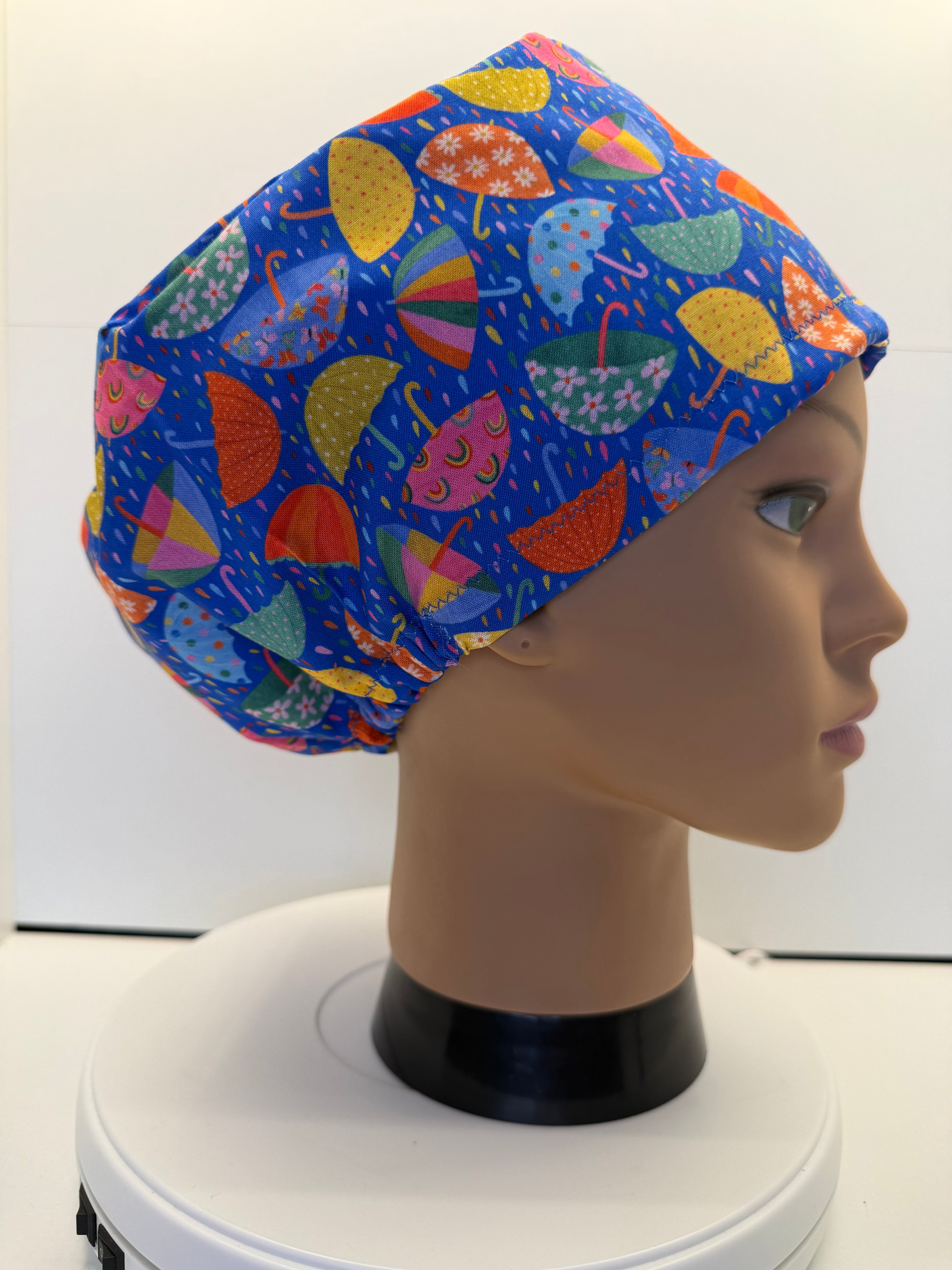 April Showers 100% Cotton Scrub Cap/Theatre Hat - UK Handmade