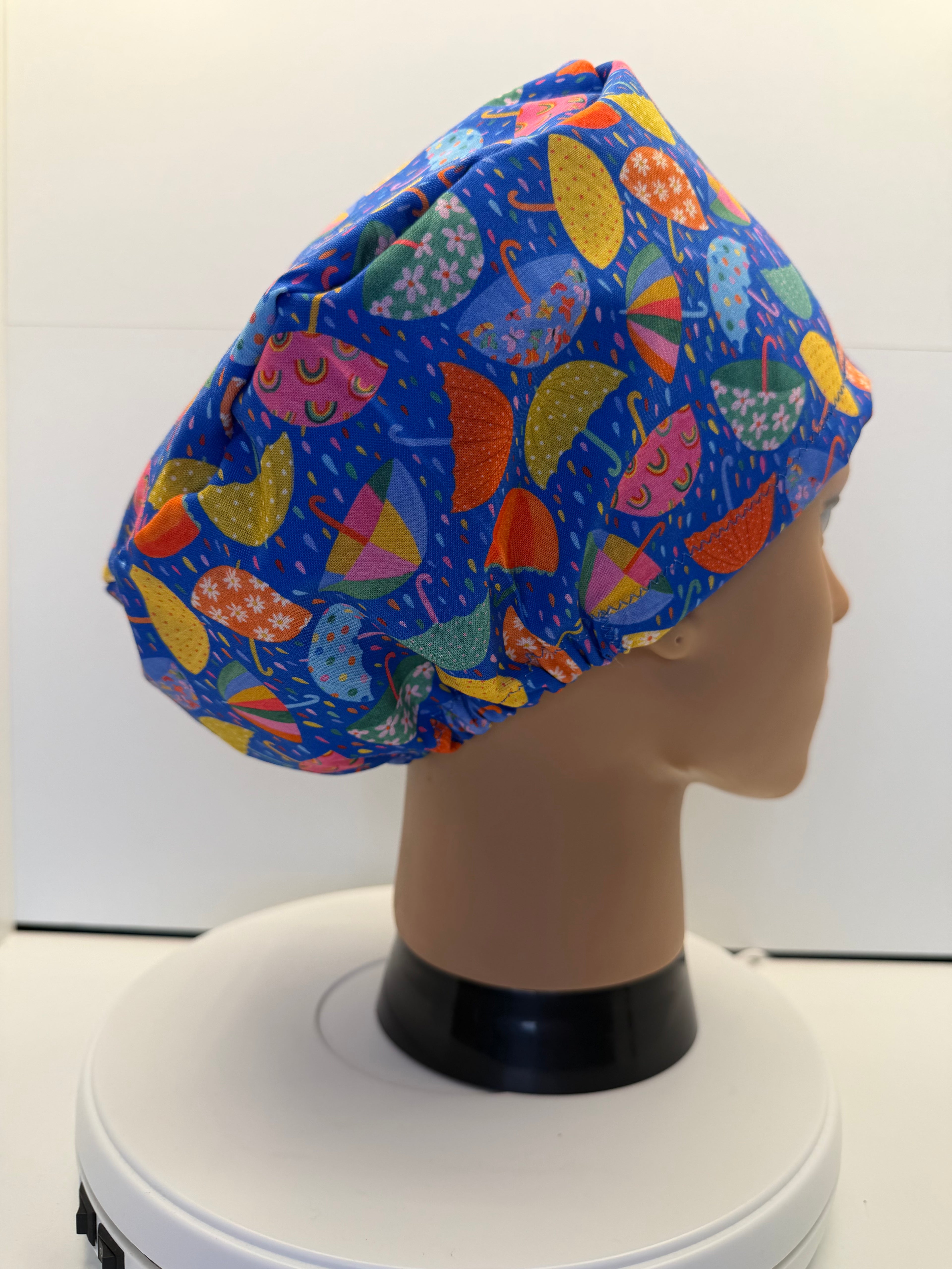 April Showers 100% Cotton Scrub Cap/Theatre Hat - UK Handmade
