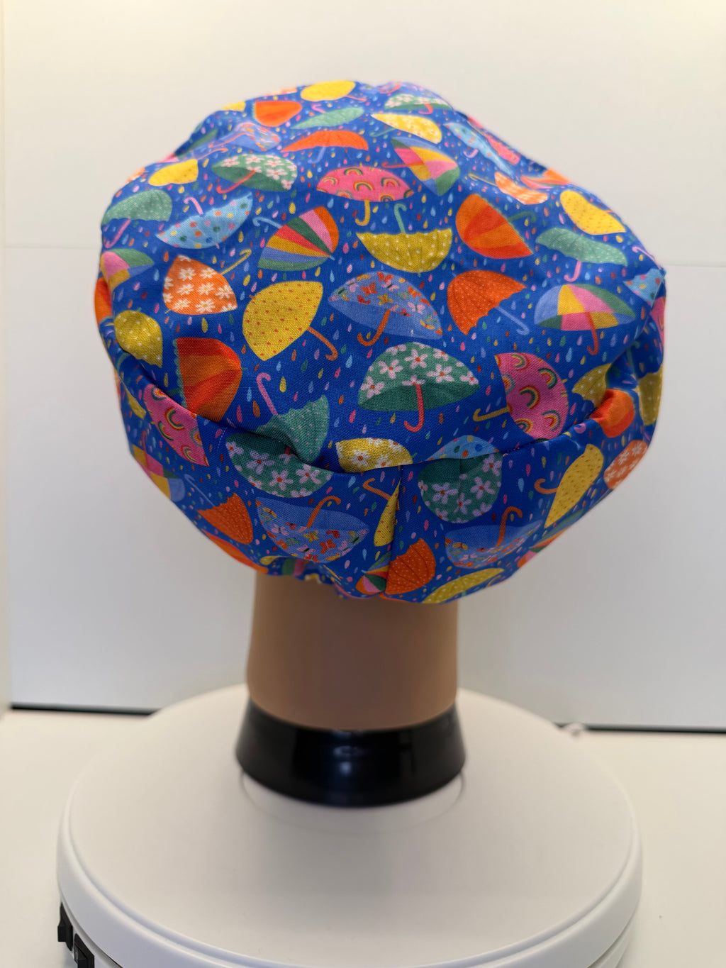April Showers 100% Cotton Scrub Cap/Theatre Hat - UK Handmade