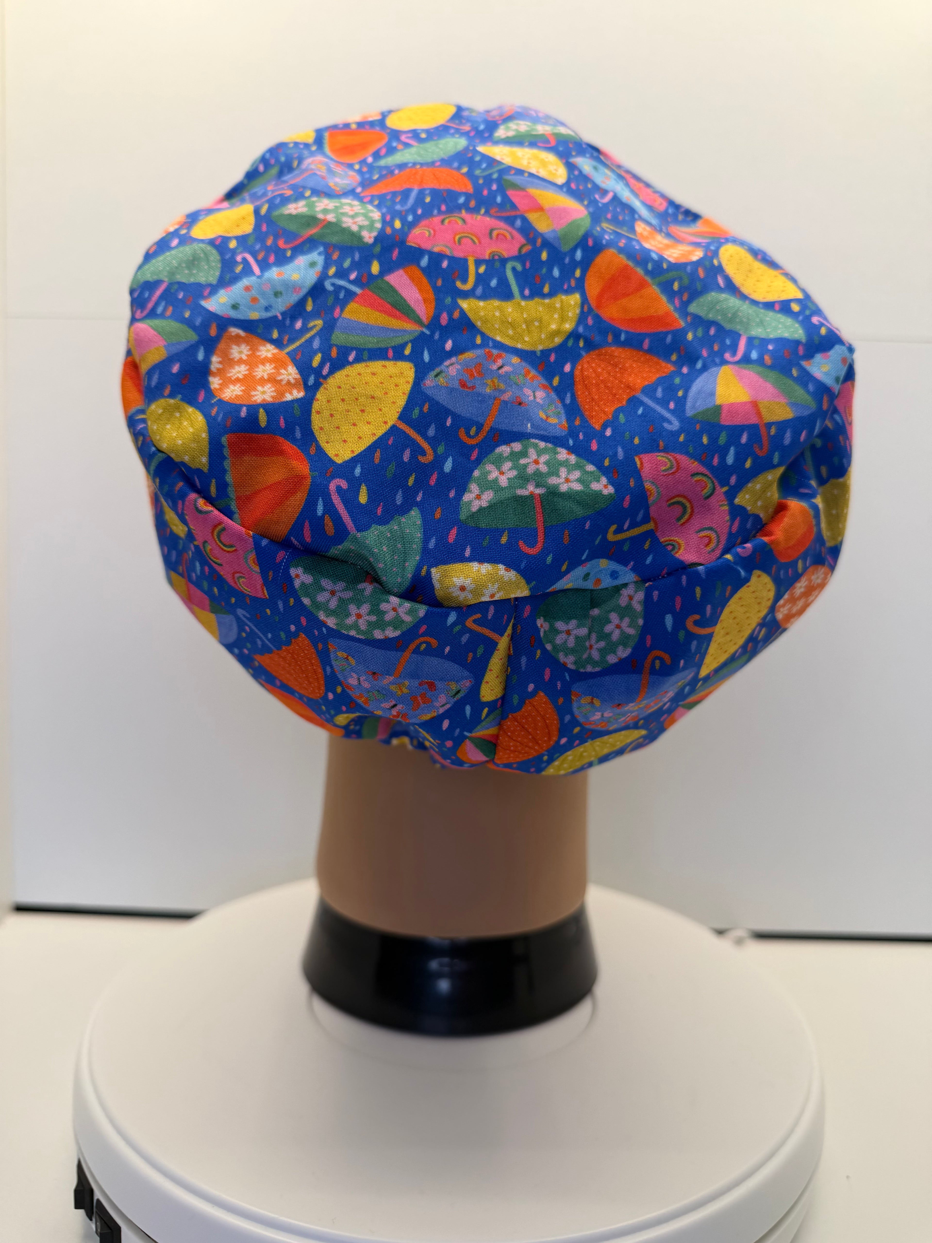 April Showers 100% Cotton Scrub Cap/Theatre Hat - UK Handmade
