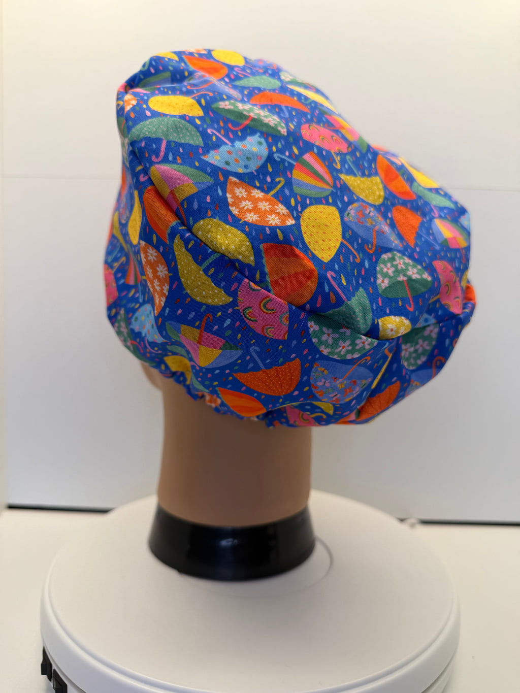 April Showers 100% Cotton Scrub Cap/Theatre Hat - UK Handmade